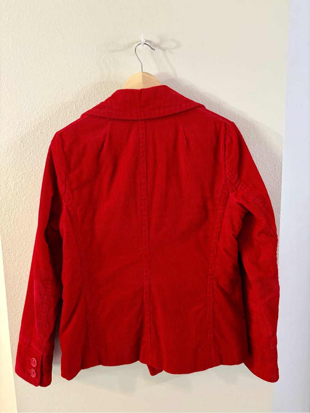 Vintage GAP Red Corduroy Double-Breasted Pea Coat Jacket large - Picture 2 of 6